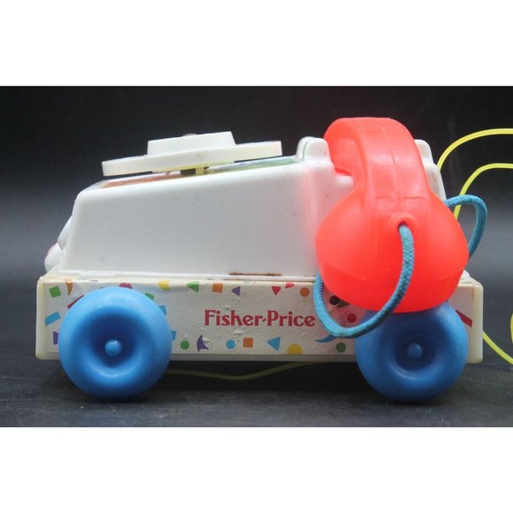 Vtg Fisher Price Chatter Telephone 2063 w/Confetti - Picture 3 of 9